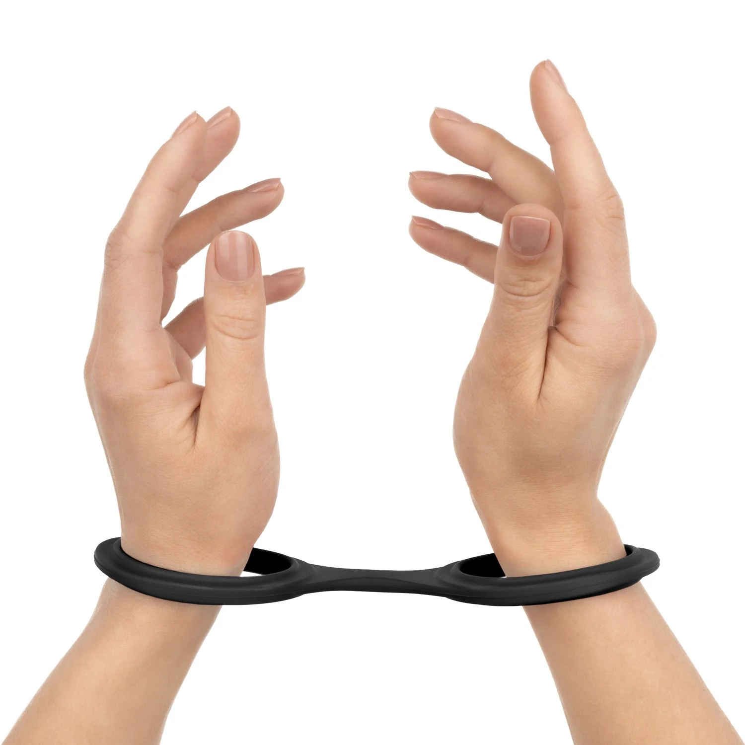 Schwarze Silikon-Handschellen mit flexibler Form für Unisex-Nutzung