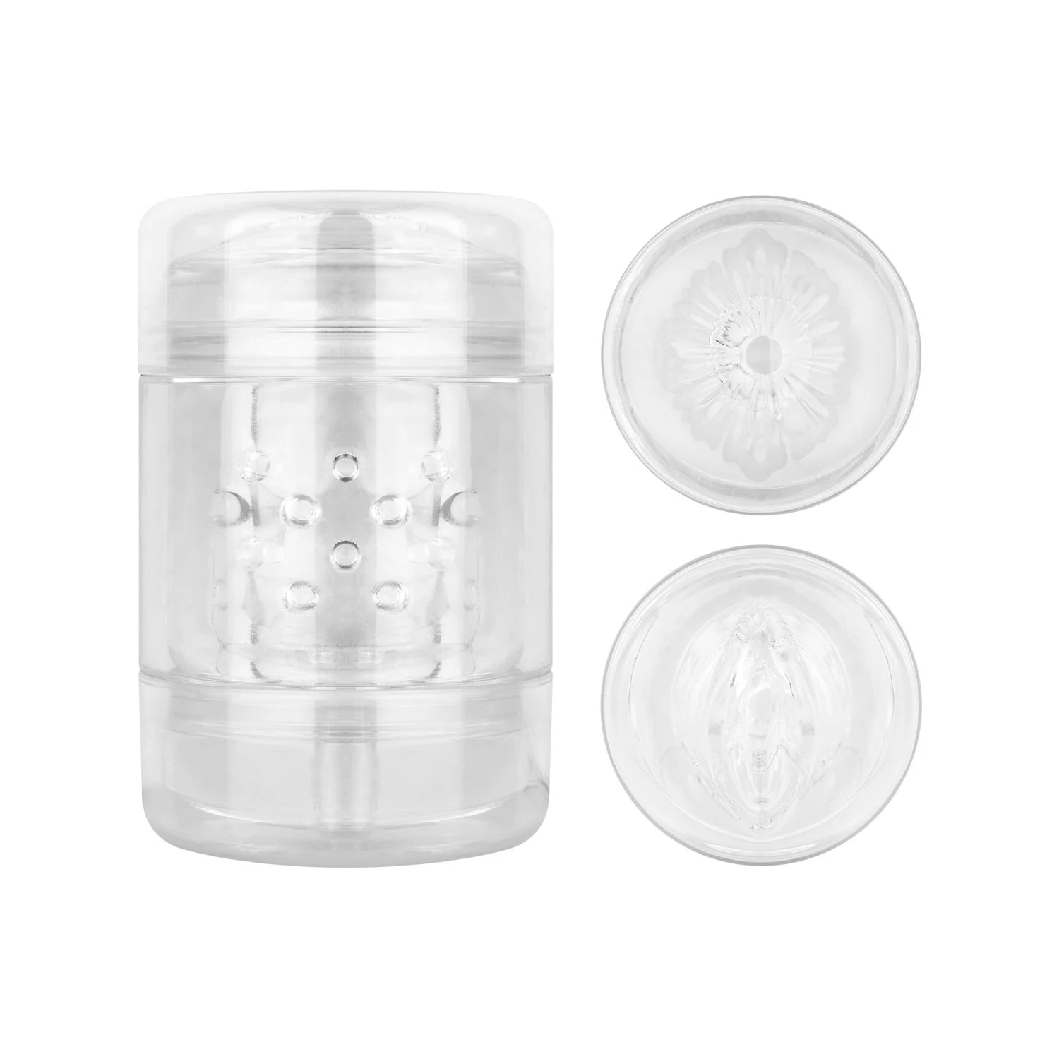 Durchsichtiger Sleeve Masturbator mit stimulierend geripptem Inneren