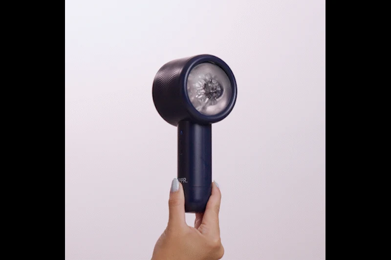 Blauer FPPR. Blowjob-Masturbator mit Druckknopf-Bedienung