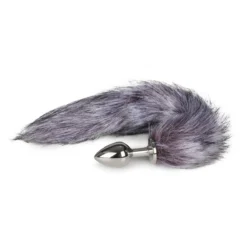 Fuchsschwanz Analplug in Silber mit weichem Kunstfellschwanz von Toys Fetish