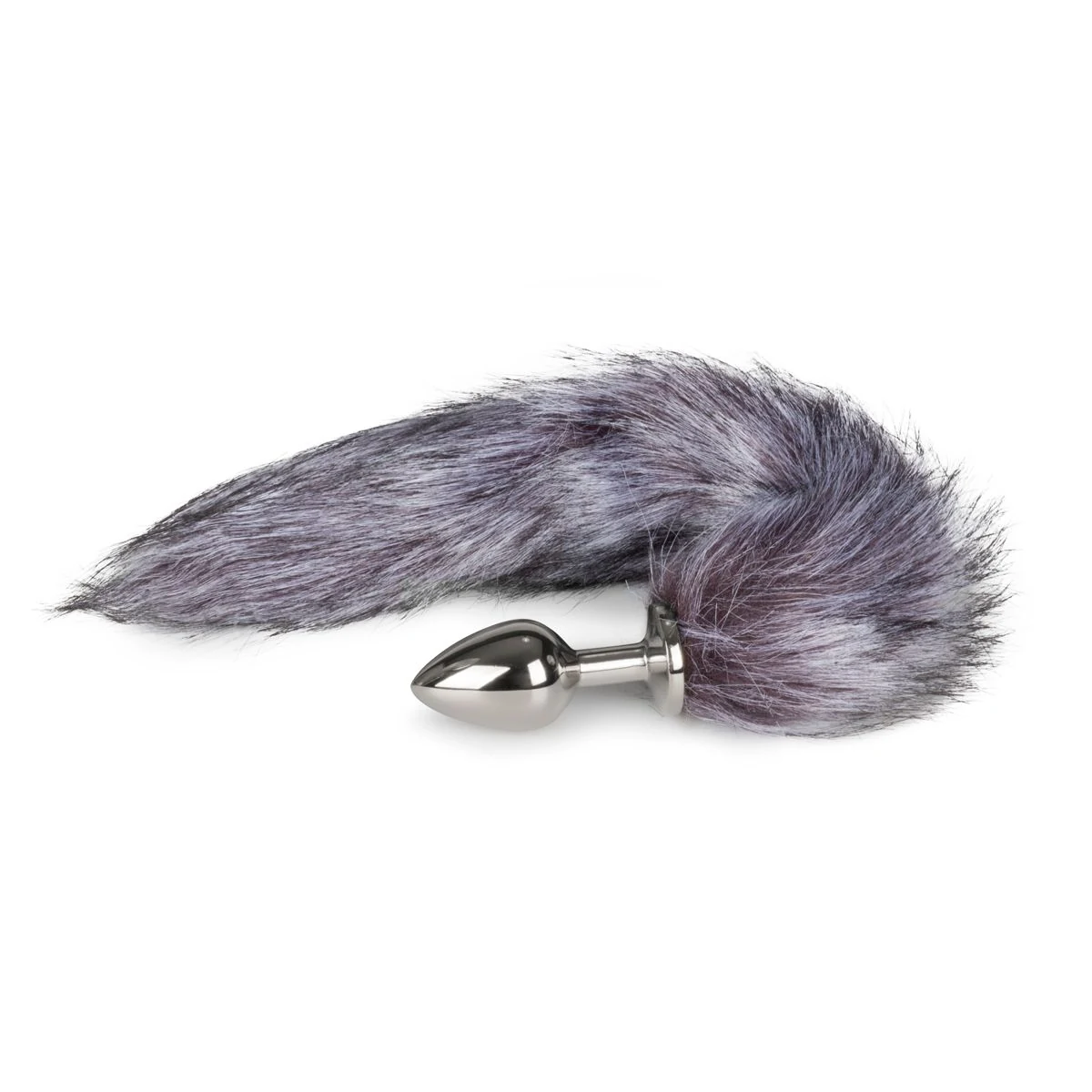 Fuchsschwanz Analplug in Silber mit weichem Kunstfellschwanz von Toys Fetish