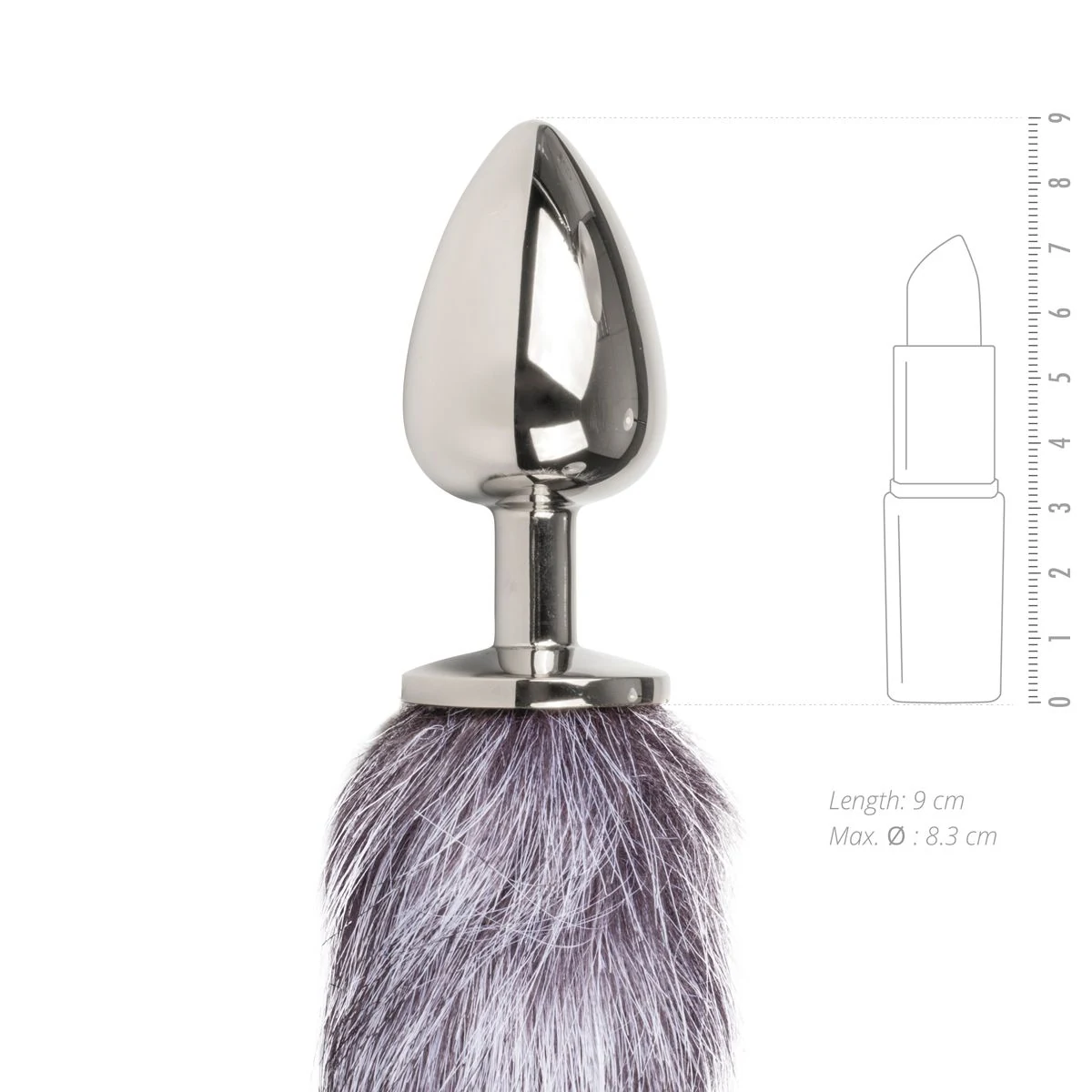 Fuchsschwanz Plug mit konischer Spitze und glattem bauchigem Körper