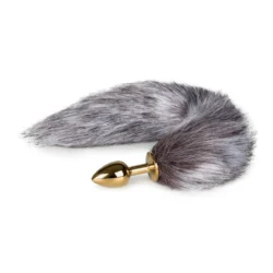 Fuchsschwanz Plug Gold von Toys Fetish Collection mit weichem Kunstfellschwanz