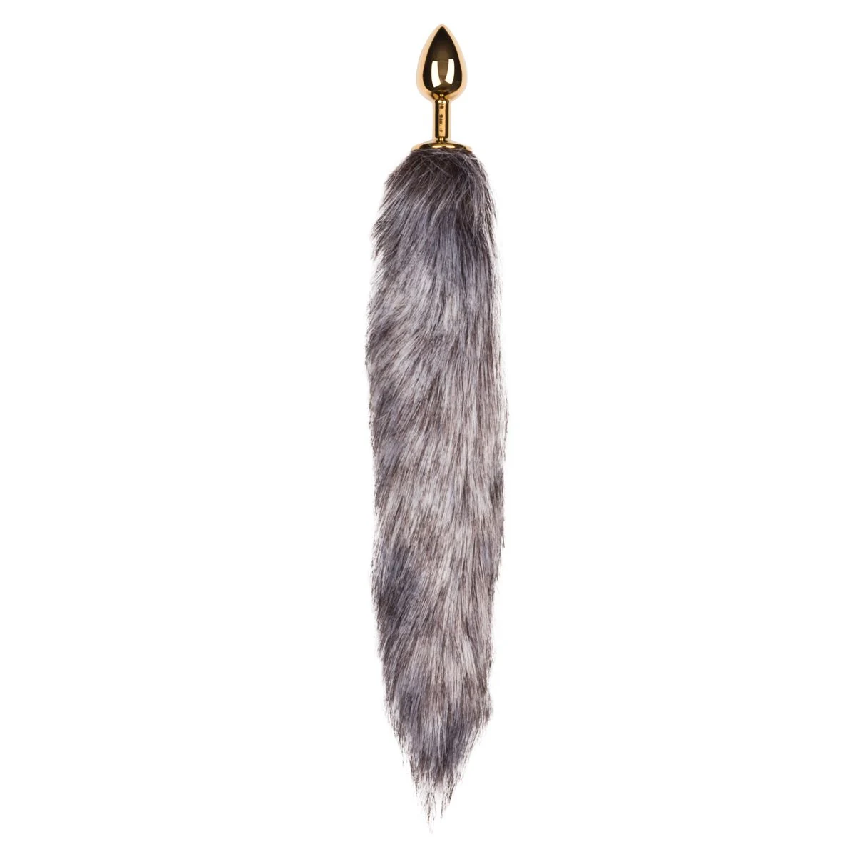 Toys Fetish Fuchsschwanz Plug in Gold mit konischer Spitze und schlankem Hals