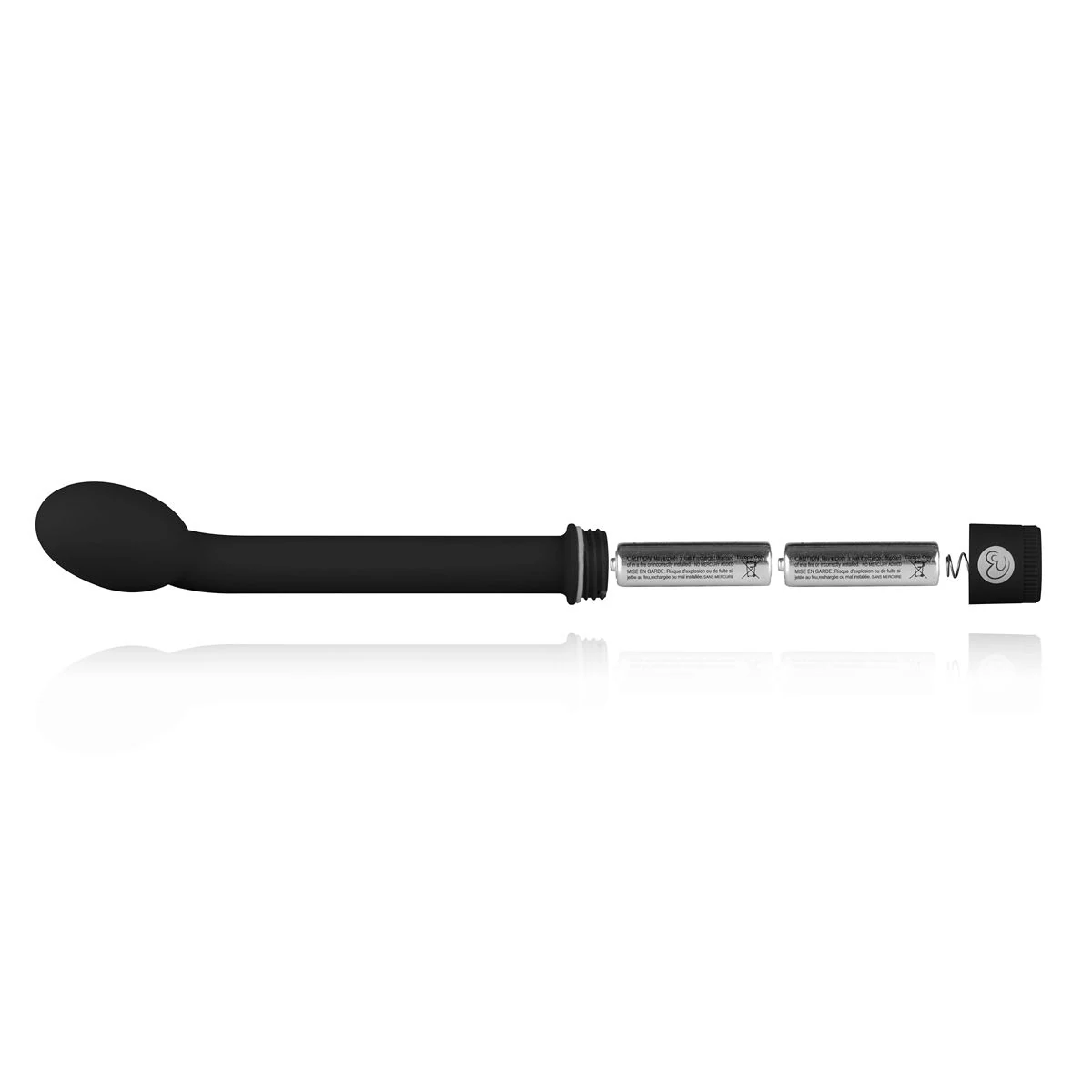 Gebogene Spitze des schwarzen G-Punkt-Vibrators für gezielte Stimulation