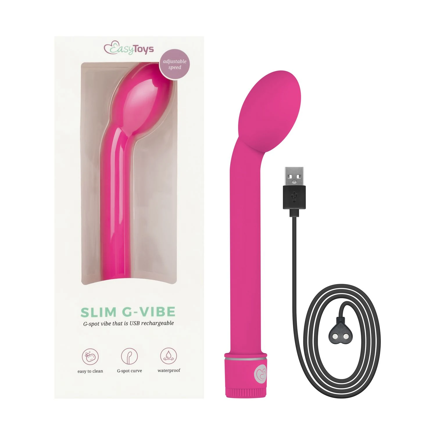 Rosa Vibrator mit abgerundeter Spitze für G-Punkt-Stimulation