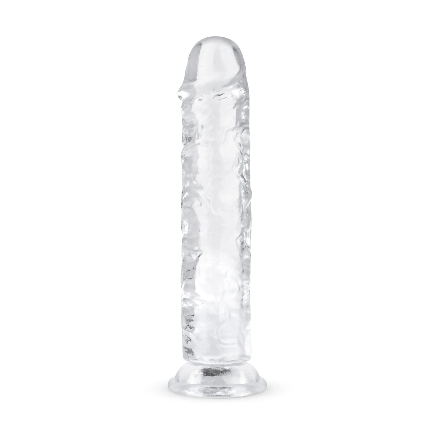 Jelly Dildo ohne Hoden mit markanter Spitze und transparenter Optik