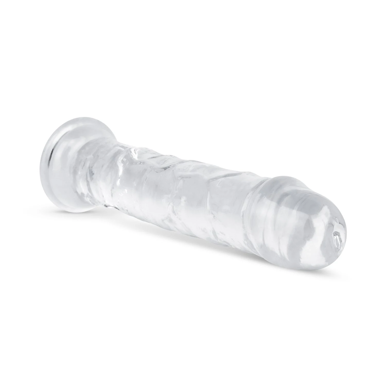 Durchsichtiger Dildo mit Saugnapf und Venenstruktur