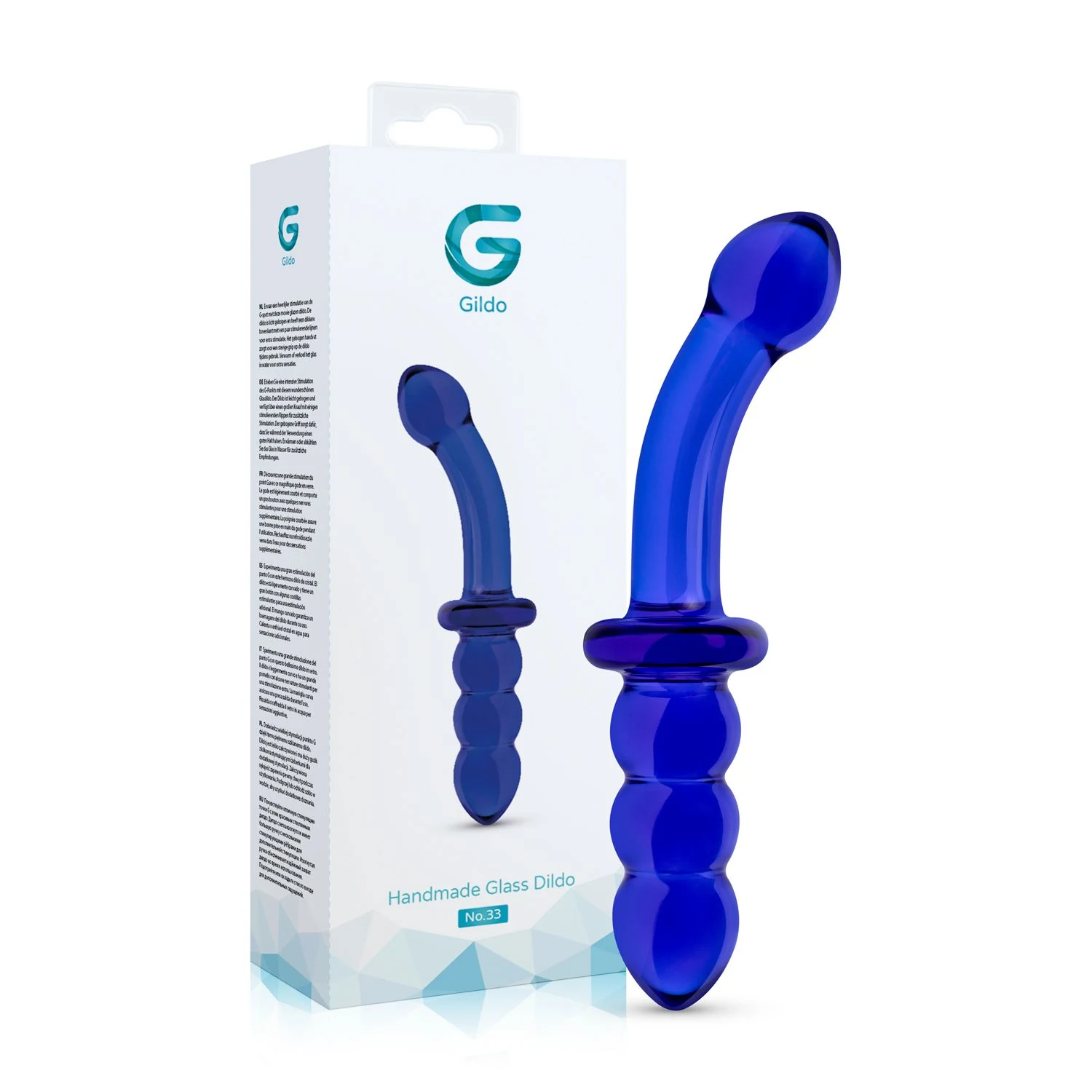 Doppelter Glasdildo von Gildo zur Nutzung mit Temperature Play