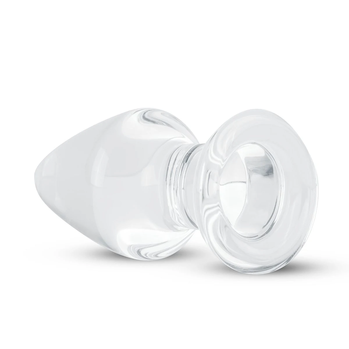 Durchsichtiger Glas Analplug von Gildo mit maximal 4,6 cm Durchmesser