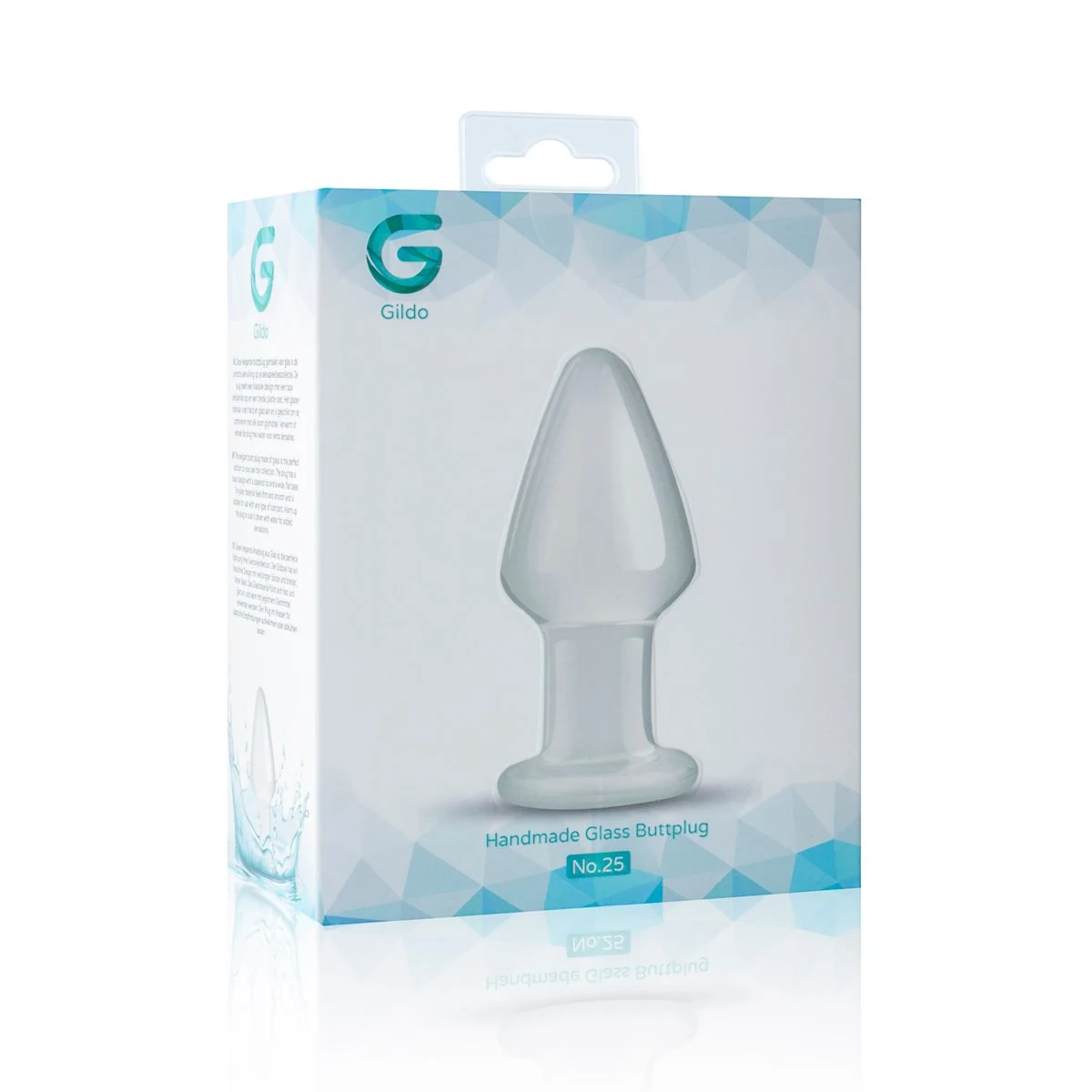 Transparenter Gildo Buttplug aus Glas in mittlerer Größe