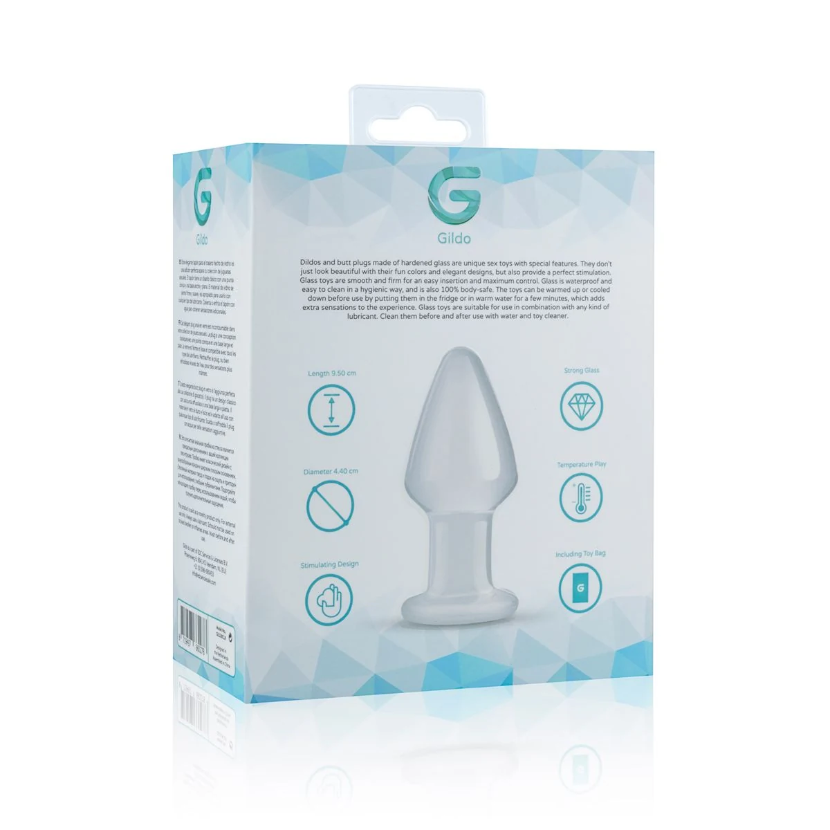 Glas Analplug No. 25 von Gildo, unisex und 95 mm lang