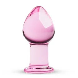 Gildo Glas Analplug rosa aus transparentem Glas, 9 cm Länge