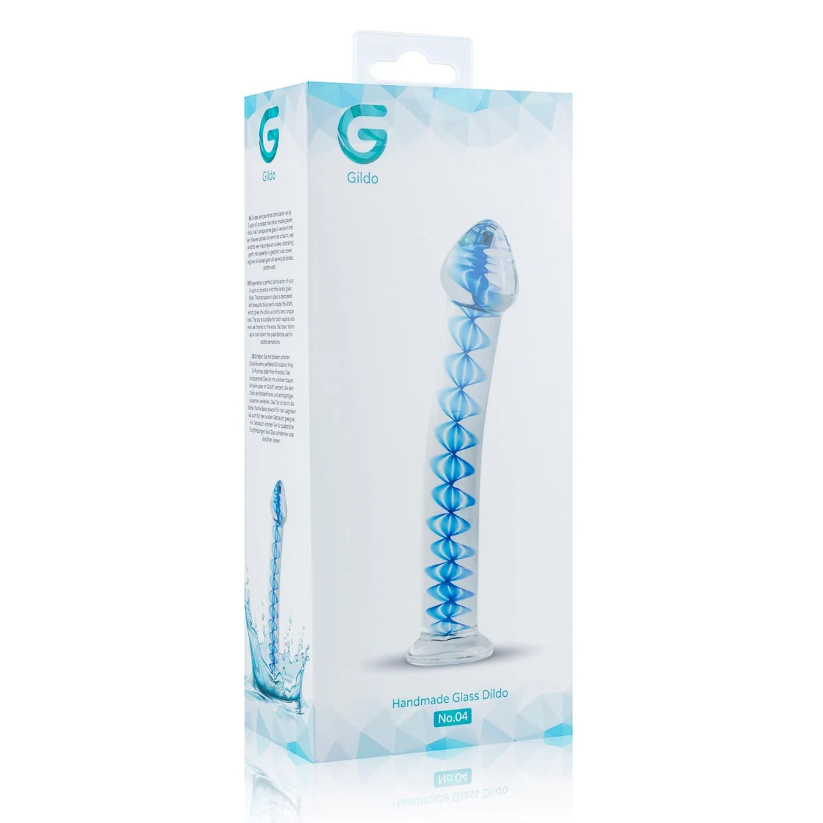 Transparenter Glasdildo von Gildo mit maximal 37 mm Durchmesser