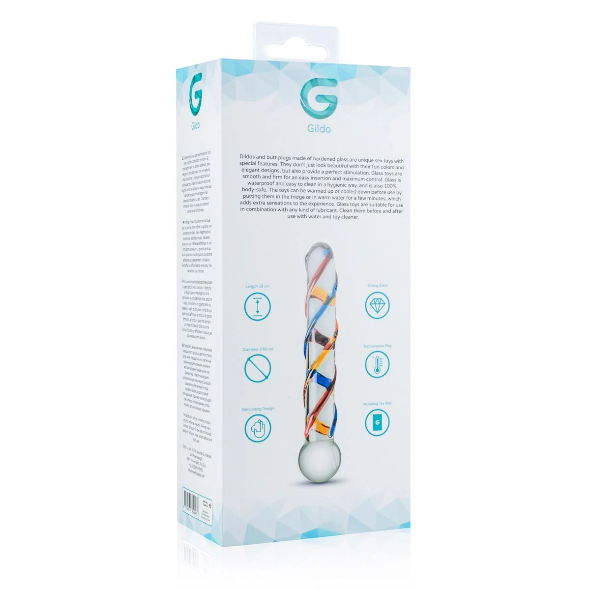 Transparenter Gildo Dildo mit Streifen und Rillen am Schaft