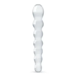 Gildo Glasdildo No. 19 aus durchsichtigem Glas mit welligem Schaft, 20 cm