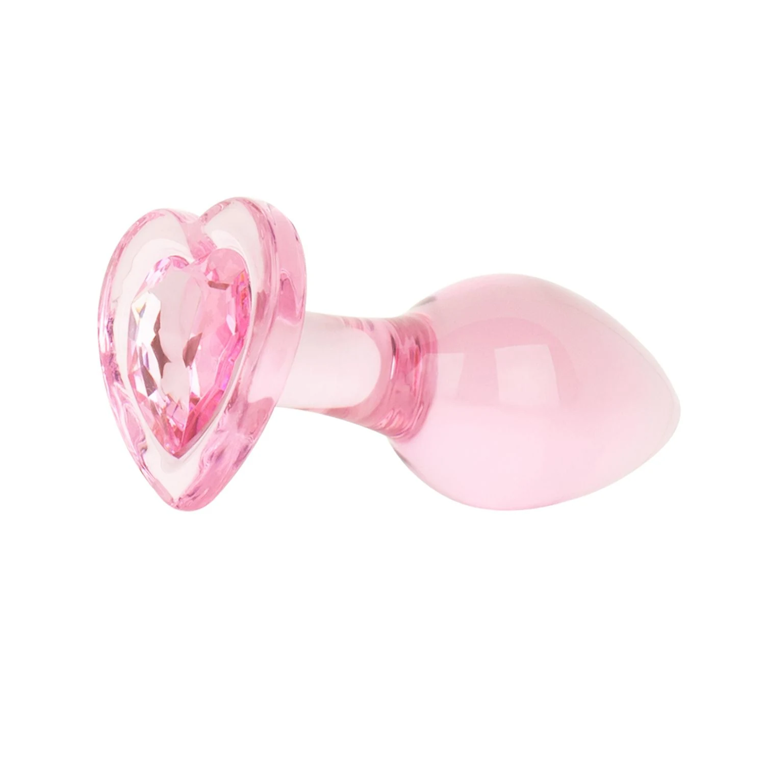 Glatter Glas-Buttplug rosa, geeignet für Temperaturspiele