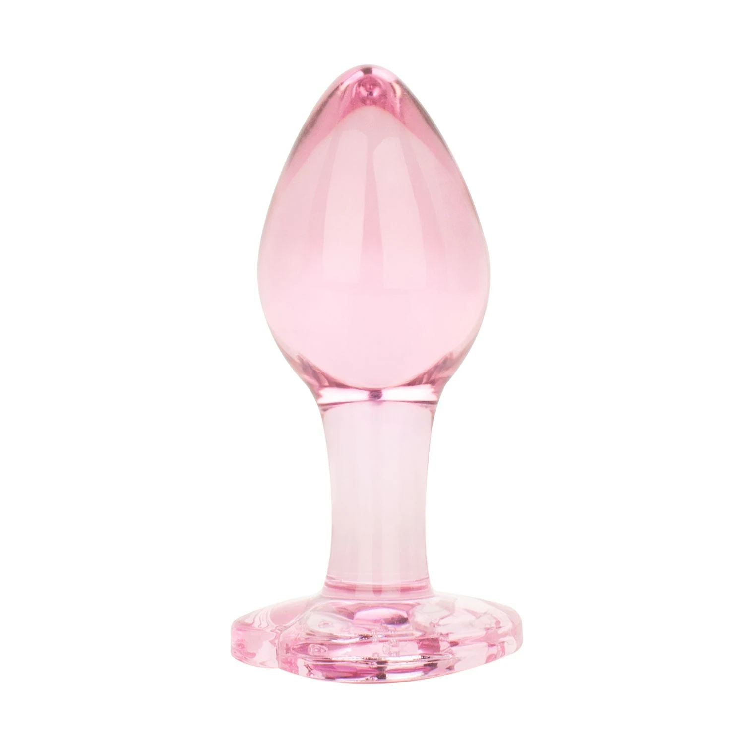 Glas Analplug Medium rosa aus der Anal Collection, kompakte 8,3 cm