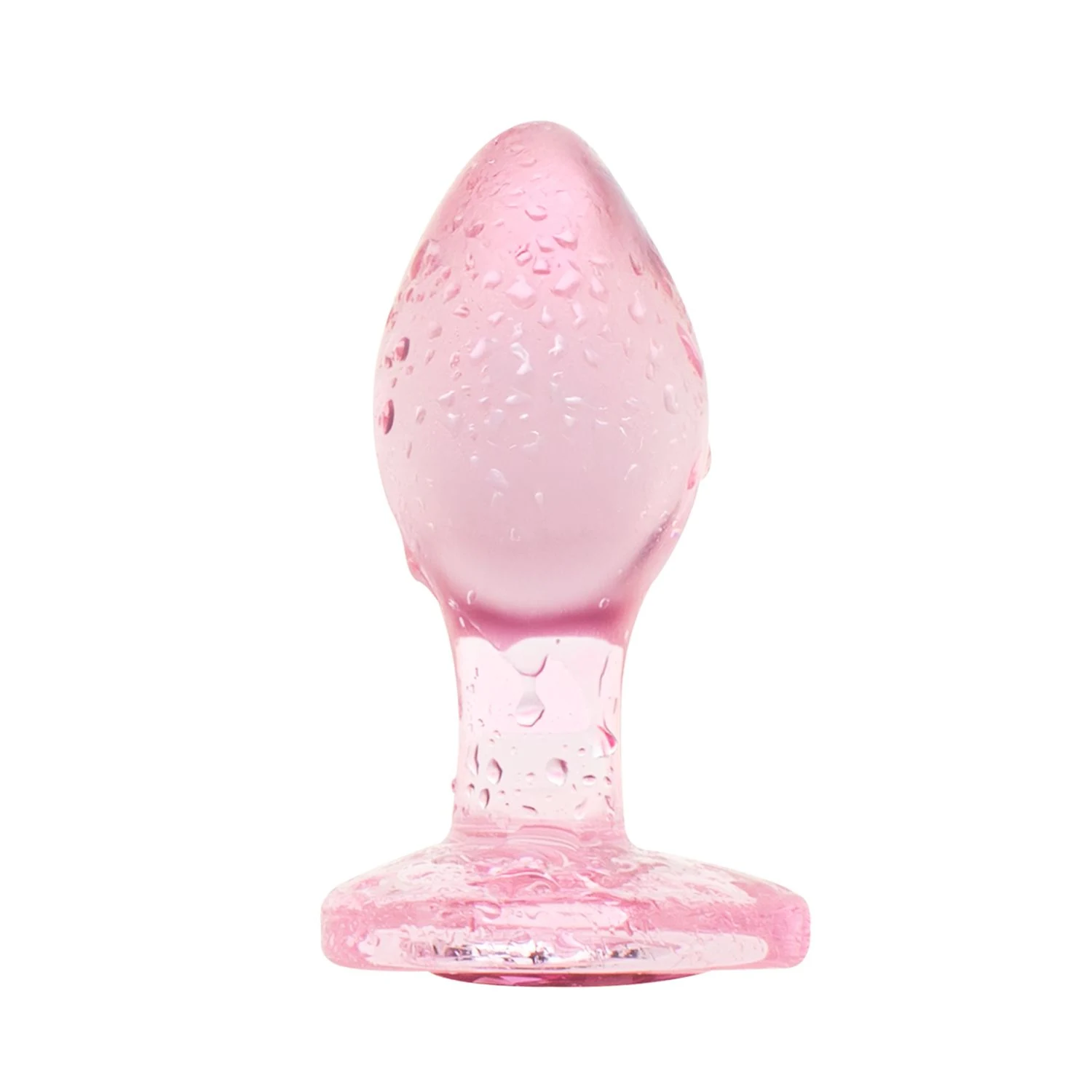 Anal Plug aus rosa Glas mit sicherer herzförmiger Basis