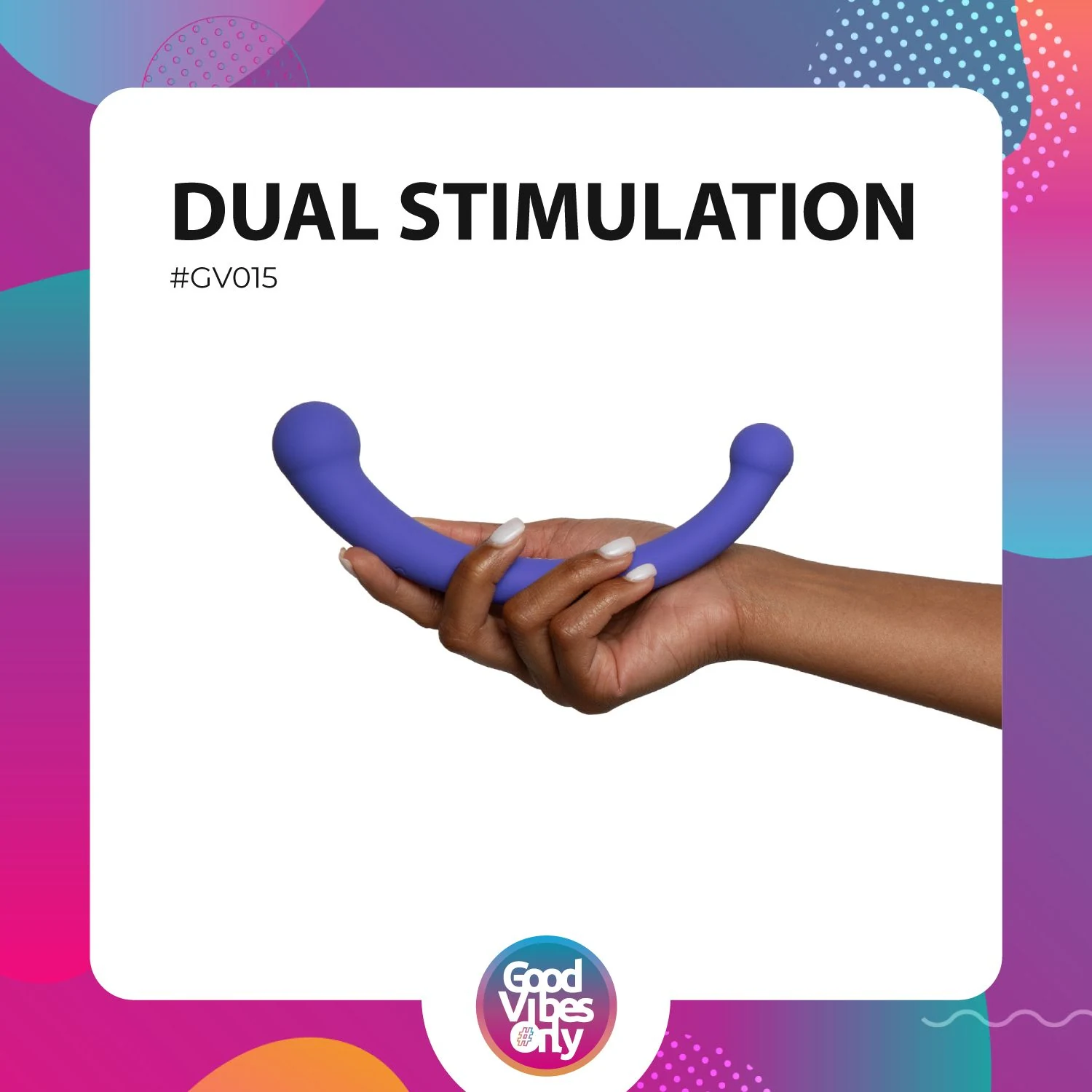 Good Vibes Only Doppelter Vibrator Jane lila mit Druckknopf-Bedienung