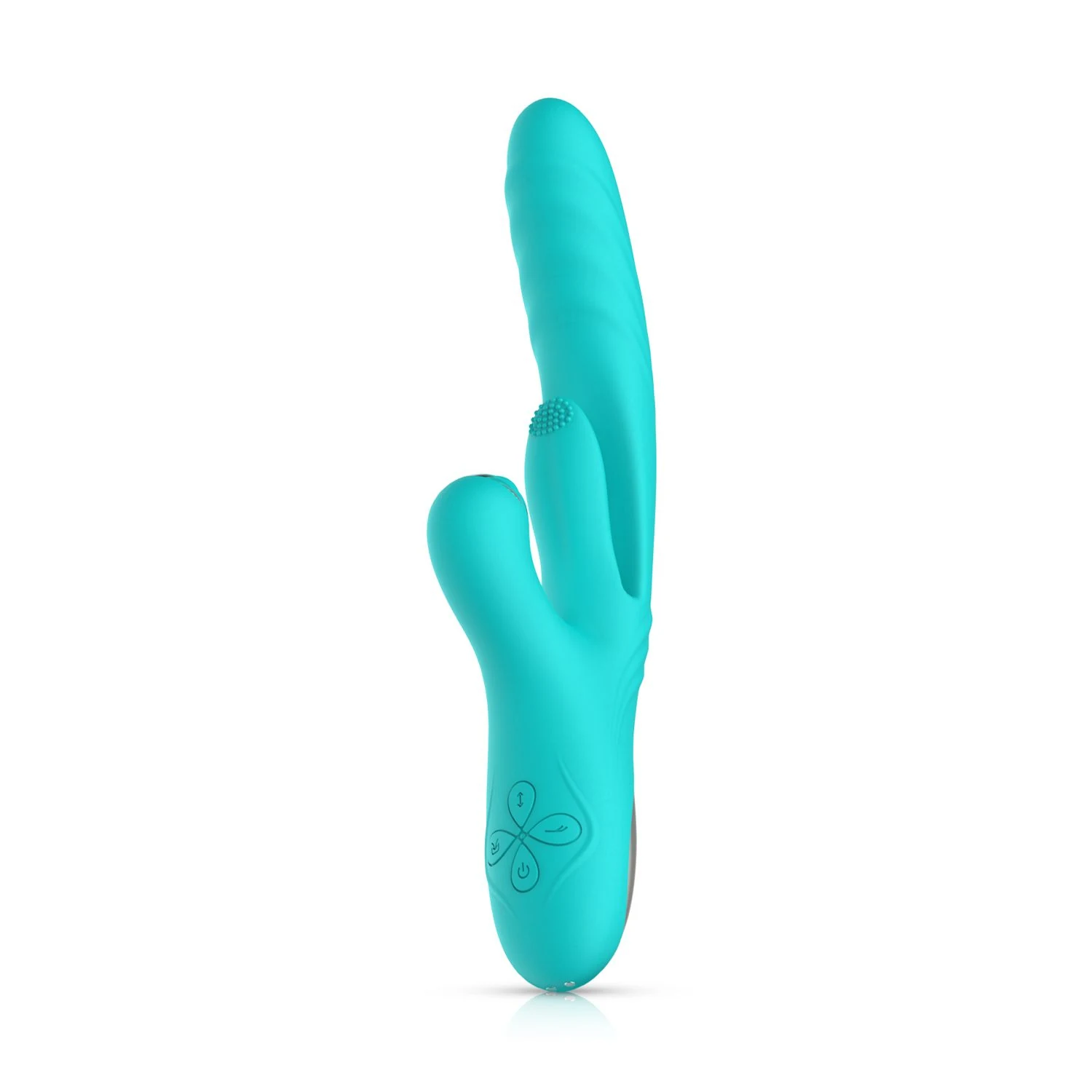 Türkiser Rabbit-Vibrator Lisa mit Klitoris- und G-Punkt-Stimulation