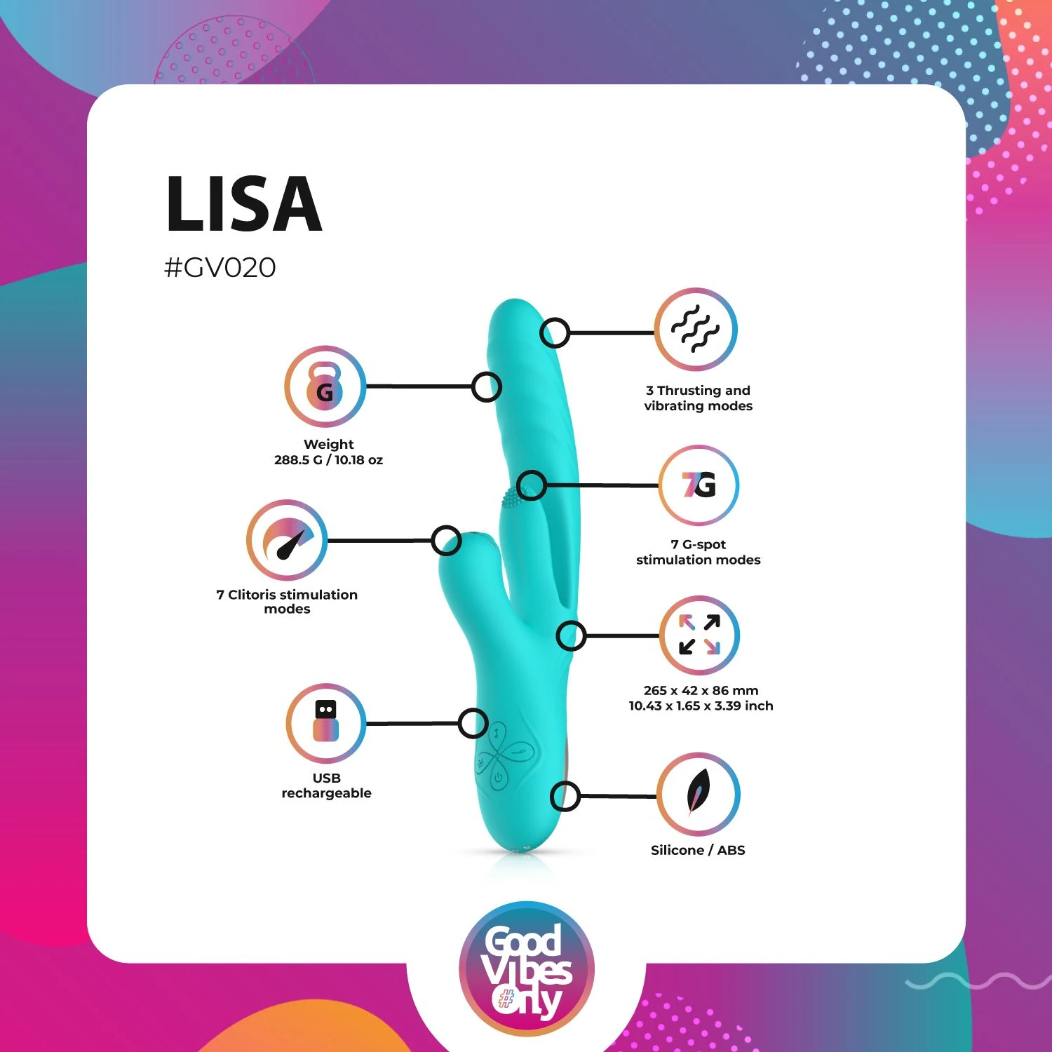 Lisa Vibrator mit einführbarem Teil und G-Punkt-Stimulator