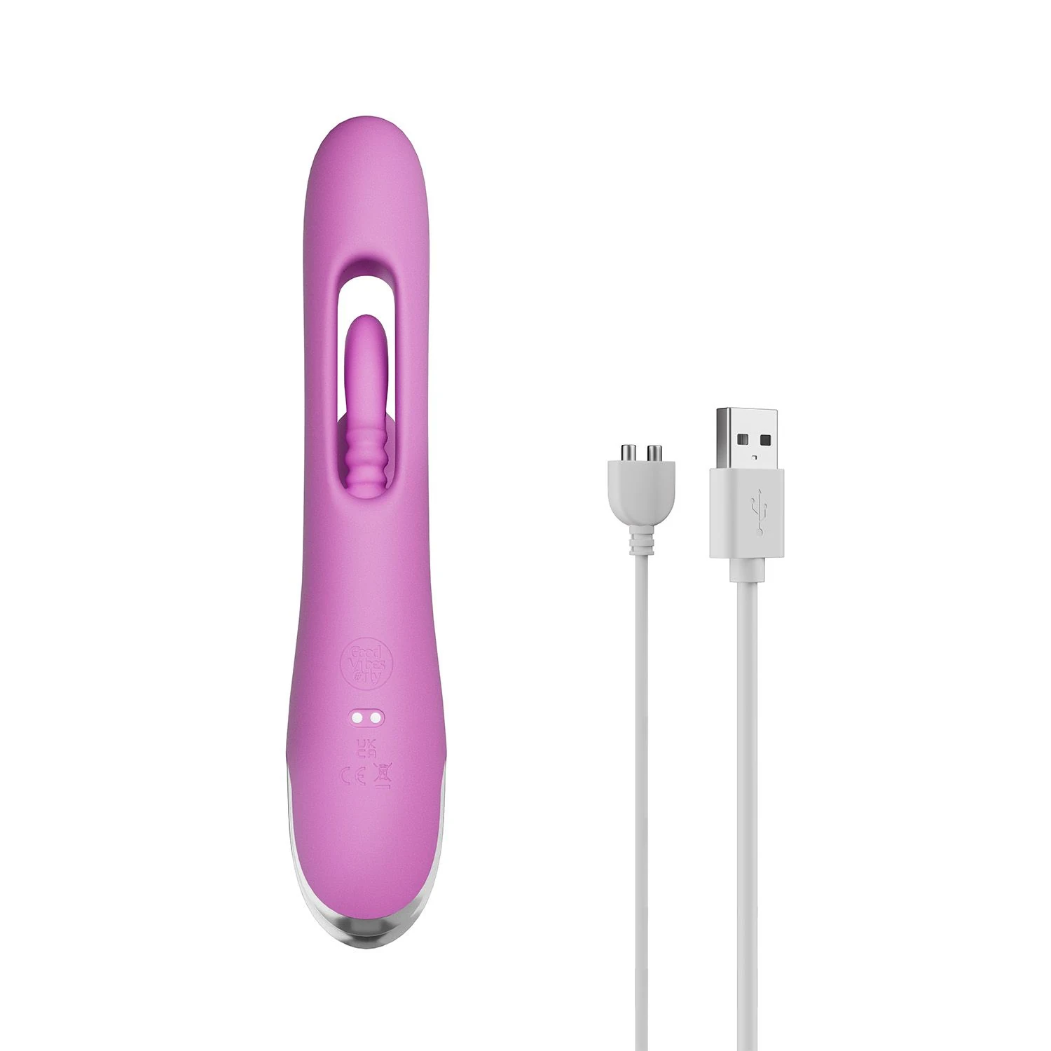 Good Vibes Only Rabbit Vibrator, 233 mm lang, in lila Ausführung