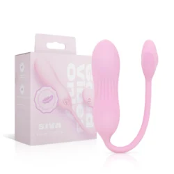 Good Vibes Only Siva Vibro-Ei rosa aus weichem Silikon mit gerippter Oberfläche