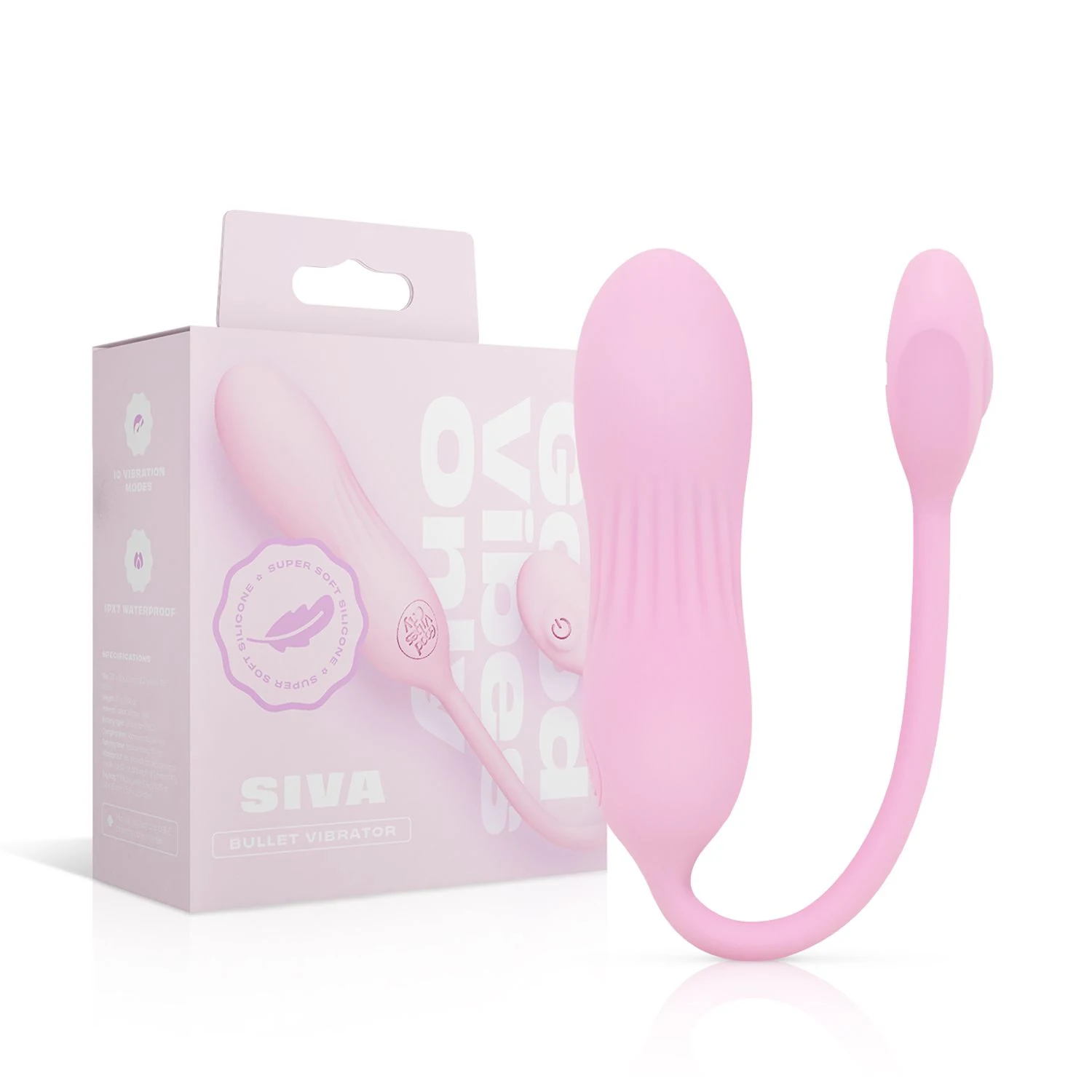 Good Vibes Only Siva Vibro-Ei rosa aus weichem Silikon mit gerippter Oberfläche