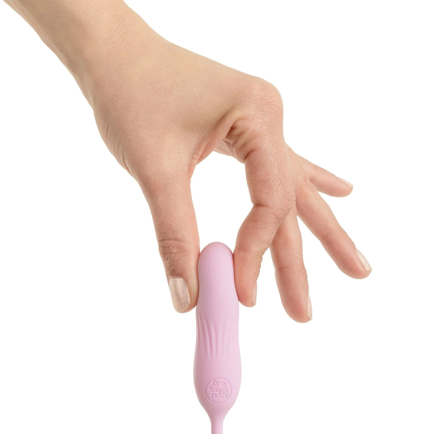 Geripptes Good Vibes Only Vibro-Ei in Rosa für vielseitige Anwendung