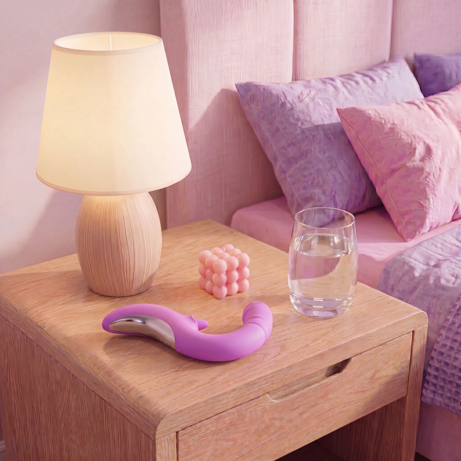 Stoßvibrator mit Zunge in Rosa für Klitoris- und Vaginalstimulation