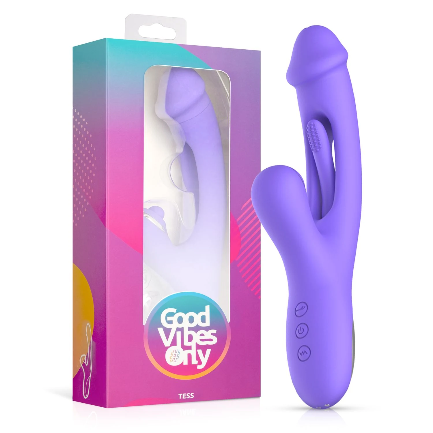Good Vibes Only Tess G-Punkt Vibrator in Lila mit Klitoris-Stimulator
