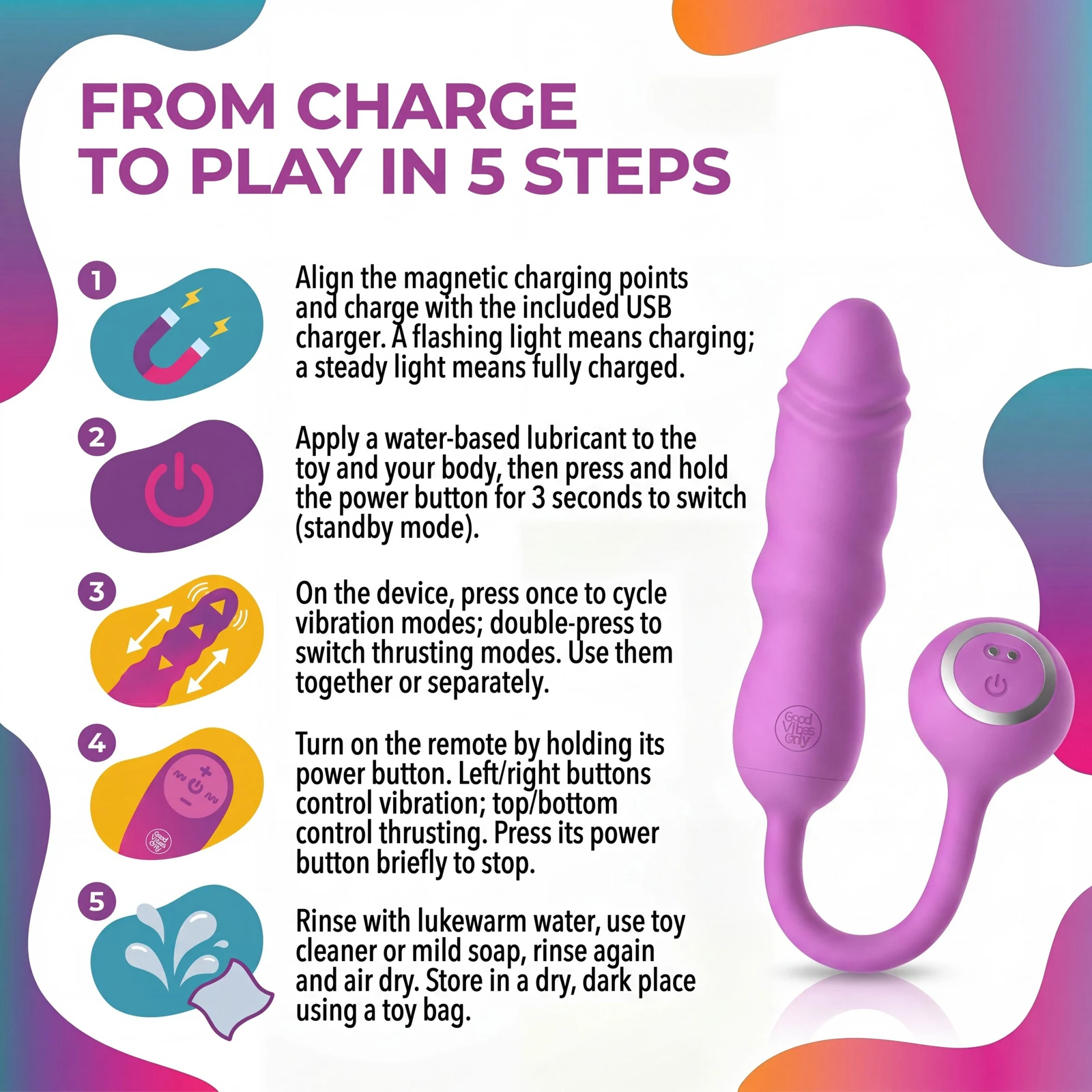 Good Vibes Only Toy in Rosa mit 19 Stimulationsmodi