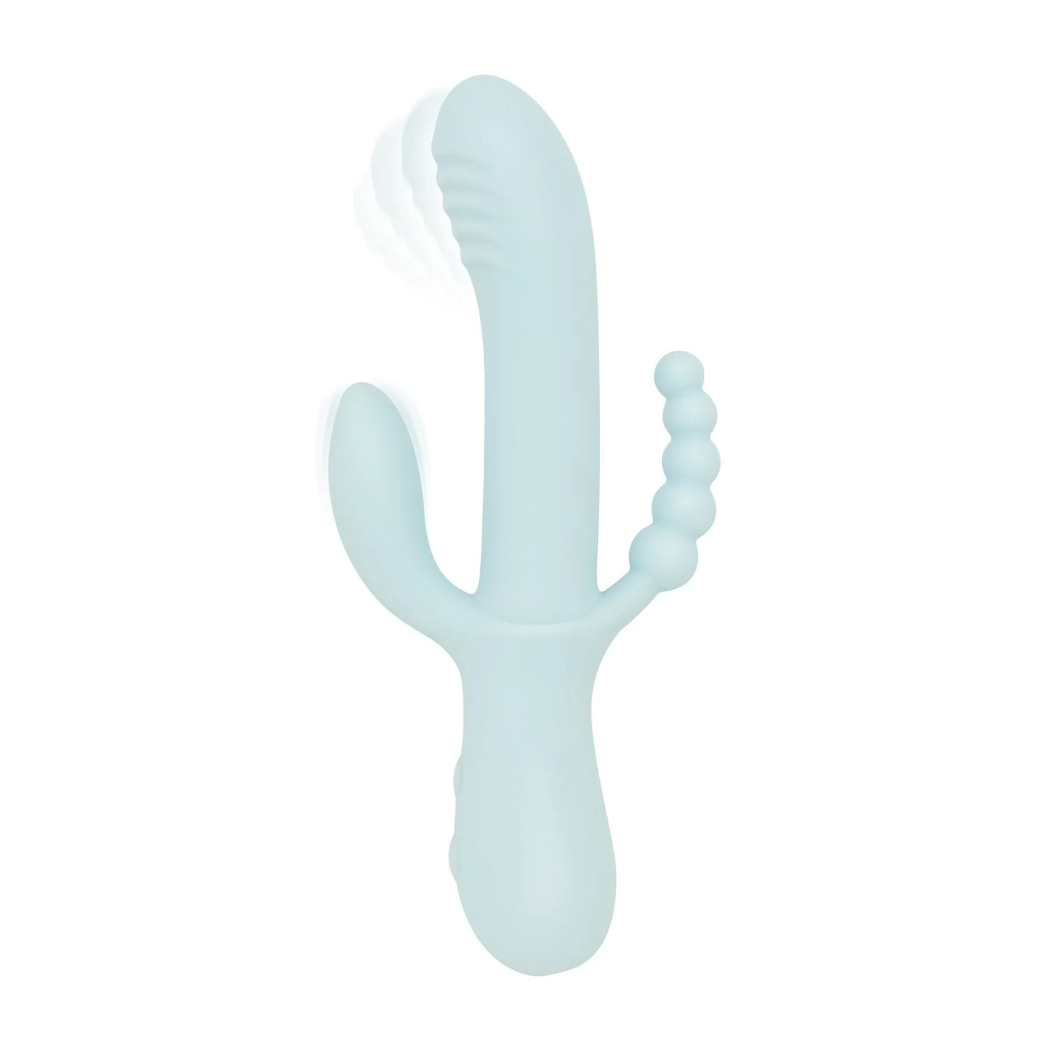 Blauer Vibrator zur Stimulation von G-Punkt, Klitoris und Anus