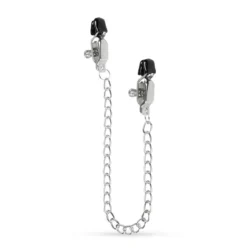 Große Nippelklemmen mit Kette in Silber von Toys Fetish Collection