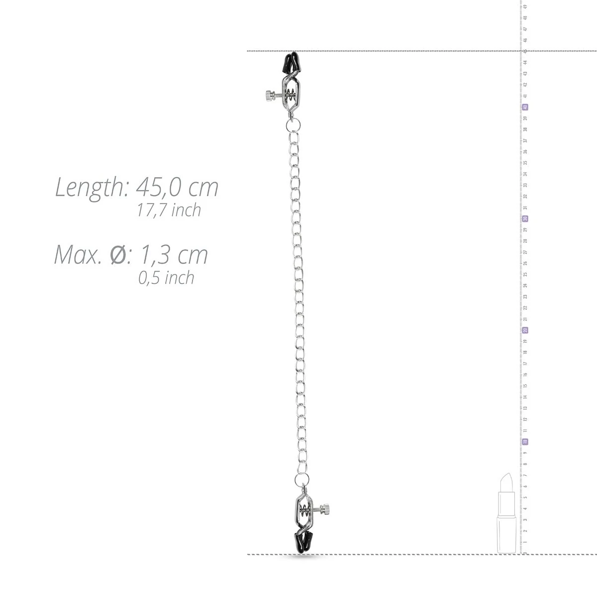 Unisex Nippelklemmen mit Kette aus PVC und Eisen