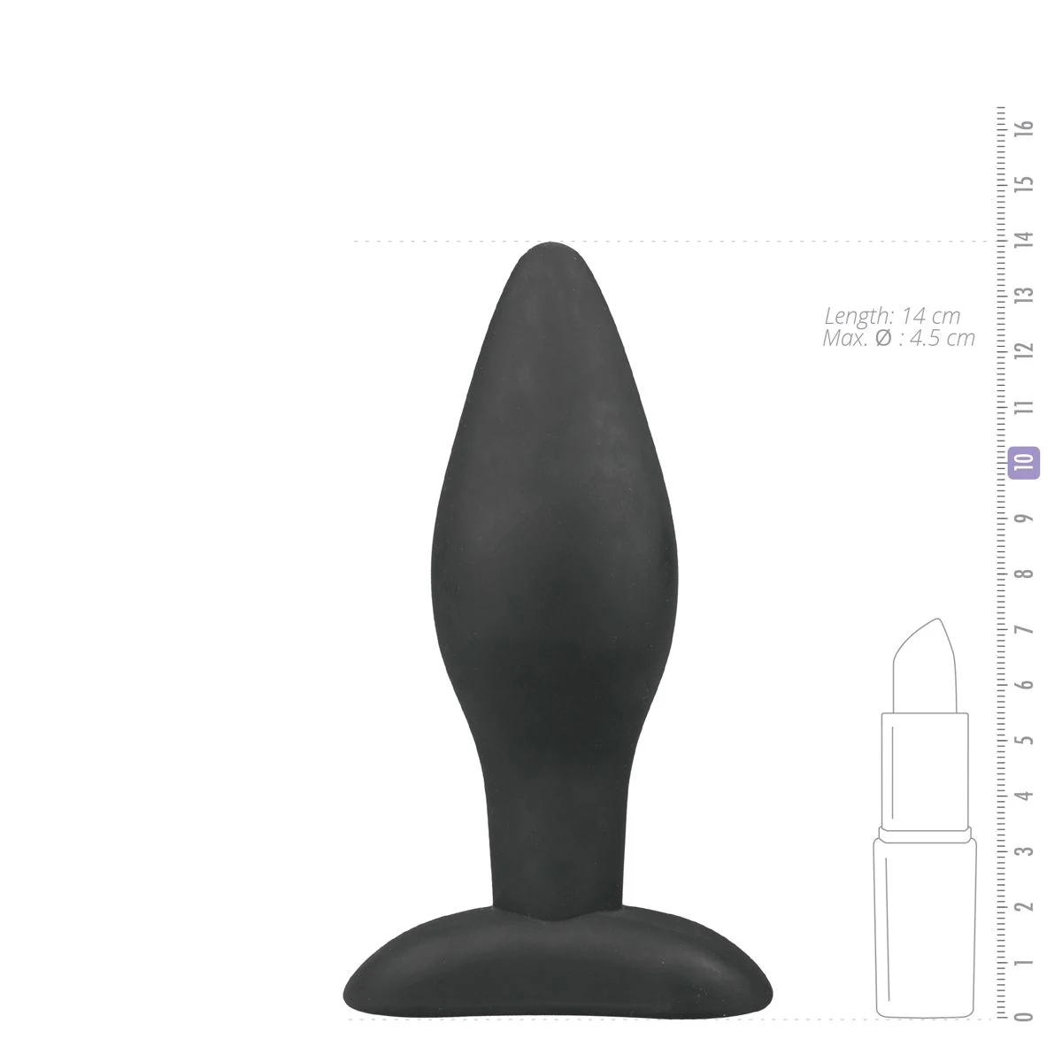 Unisex Analplug aus schwarzem Silikon für anale Stimulation