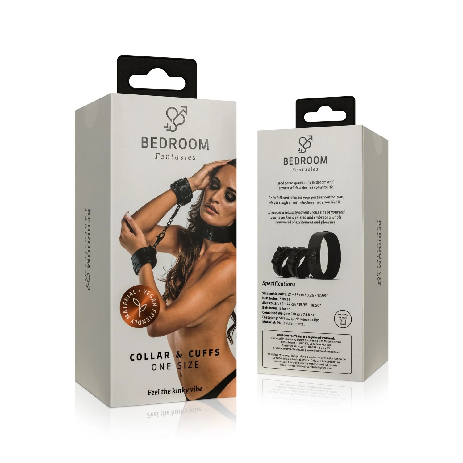 Bedroom Fantasies Handgelenk-Manschetten Schwarz als Set mit Halsband