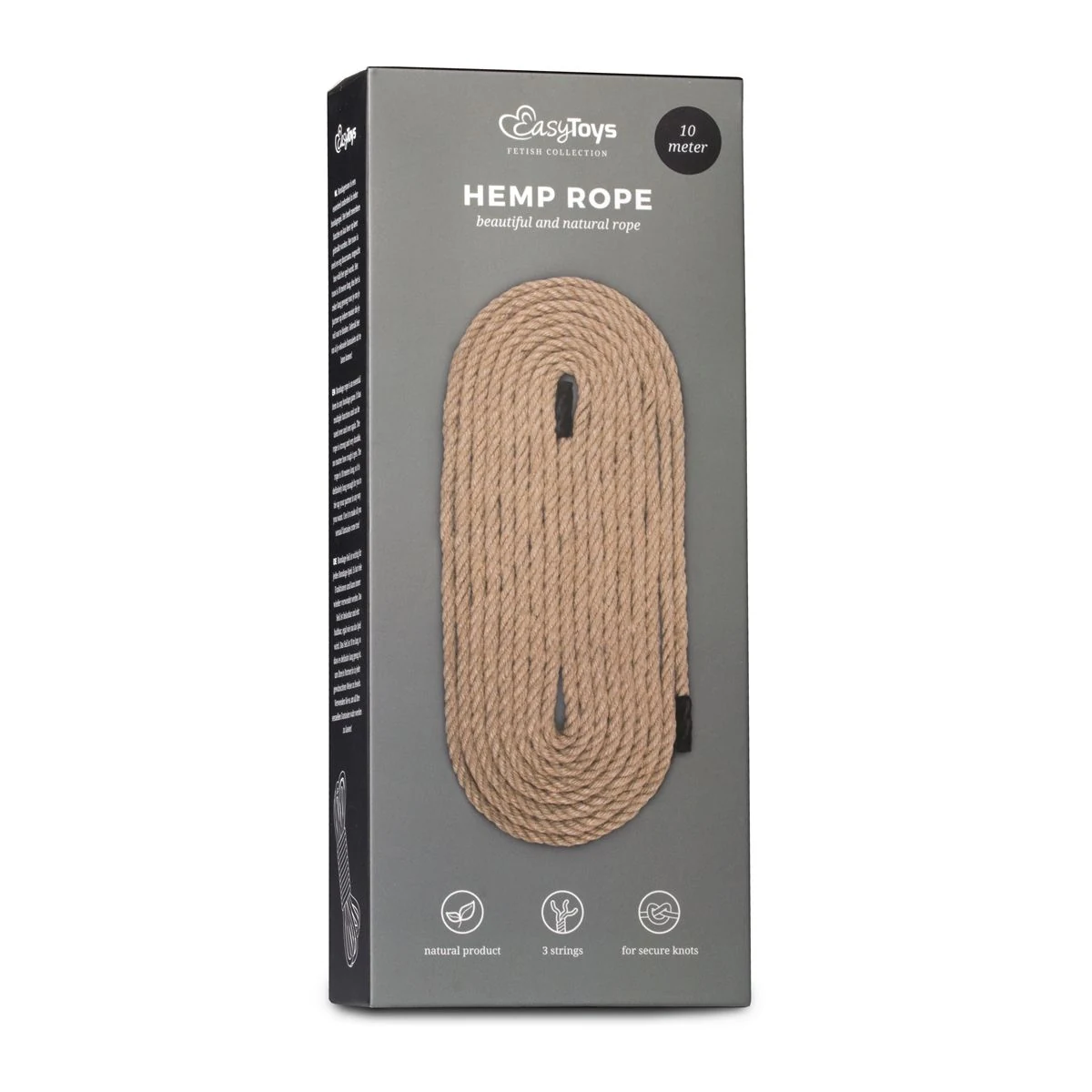 Braunes Hanf-Seil für Bondage, 10 m, unisex geeignet