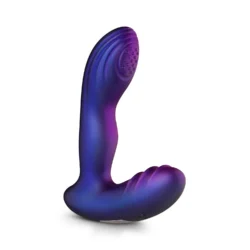 Hueman Analplug mit Vibration in Lila mit gebogener Spitze