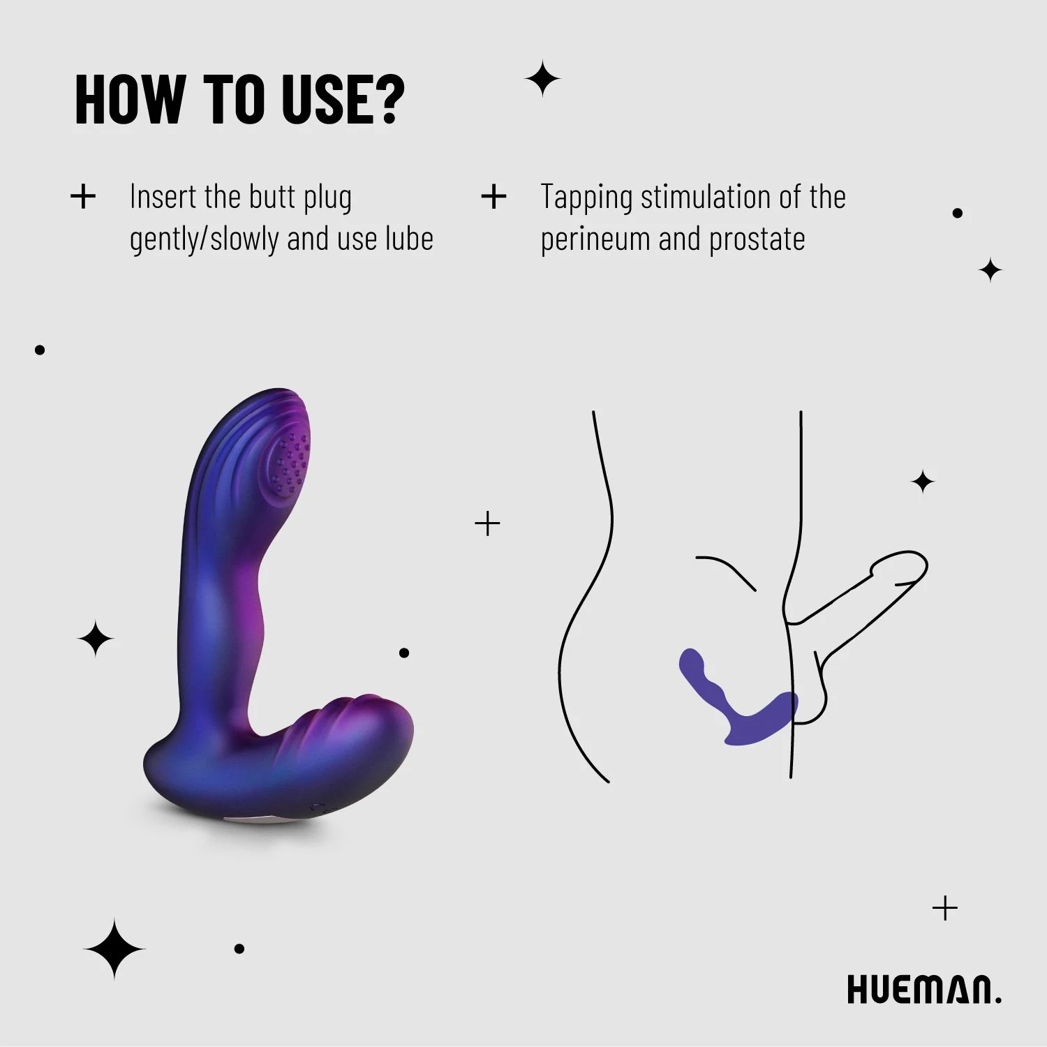 Wiederaufladbarer Hueman Analplug mit USB-Ladekabel
