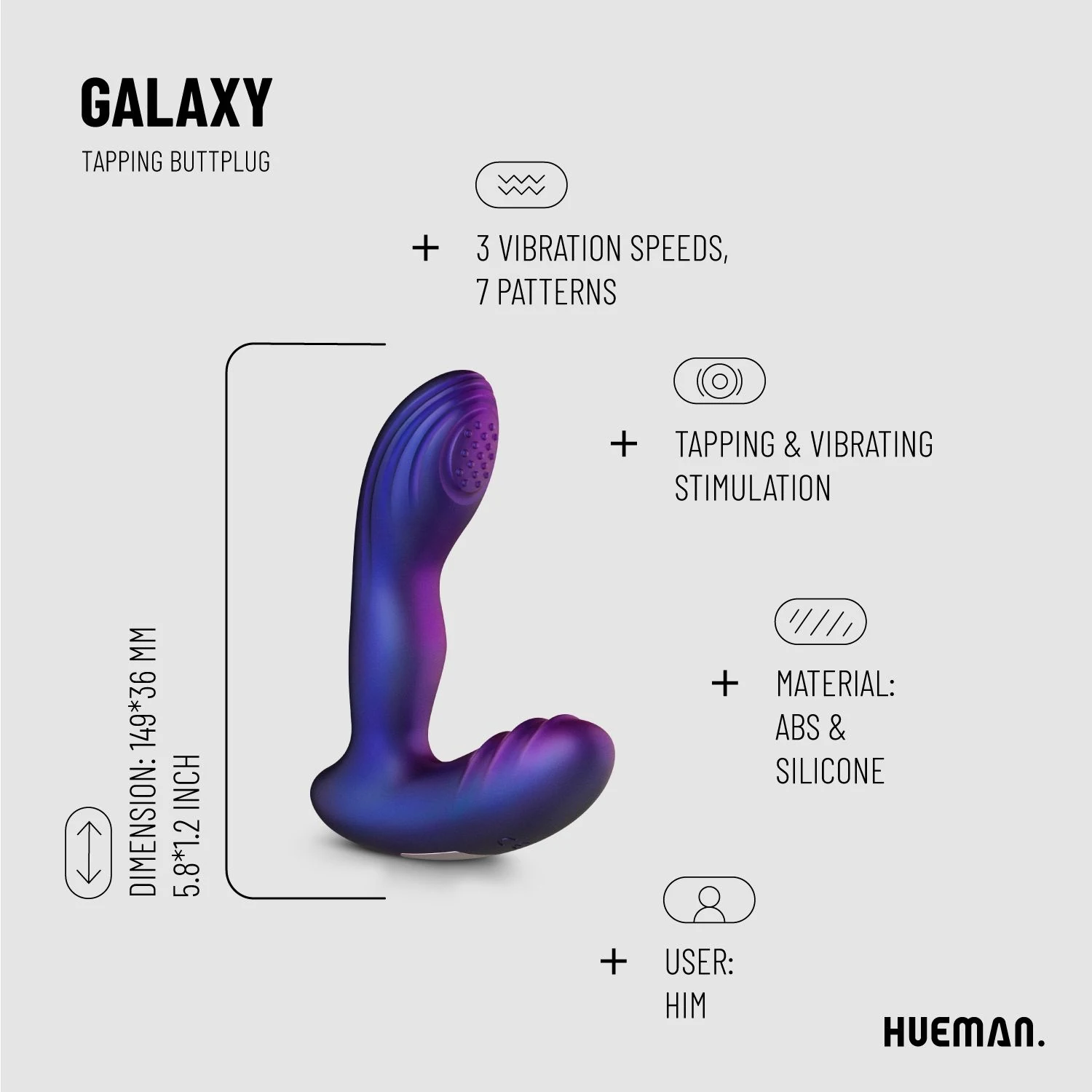 Lila Analplug mit Vibration für anale Stimulation