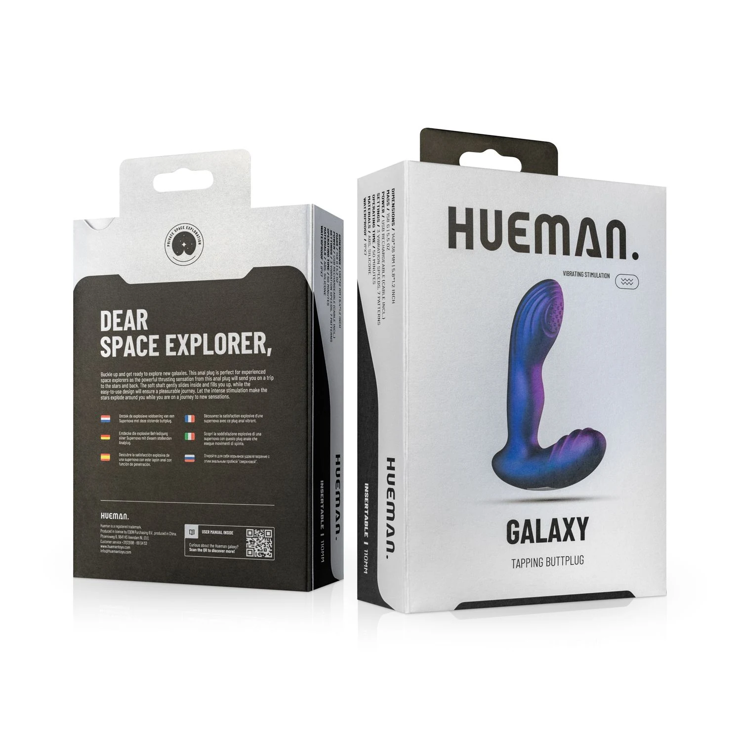 Analplug mit Vibration und 10 Modi aus der Hueman Kollektion