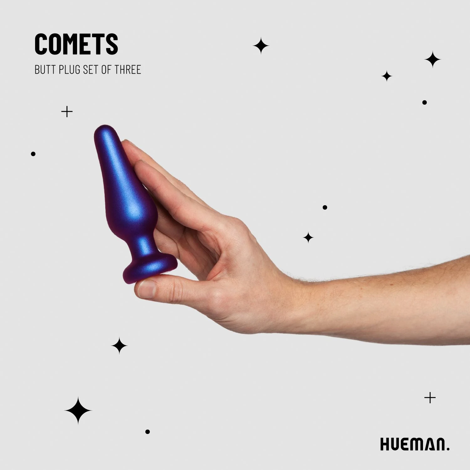 Lila Comets Analplugs mit flacher Basis für sicheren Sitz