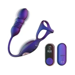 Hueman Deep Impact Prostatastimulator mit Penisring in Lila