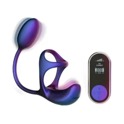 Hueman Halo Orbit Penisring mit Vibration in Lila mit Ring und integriertem Vibro-Ei