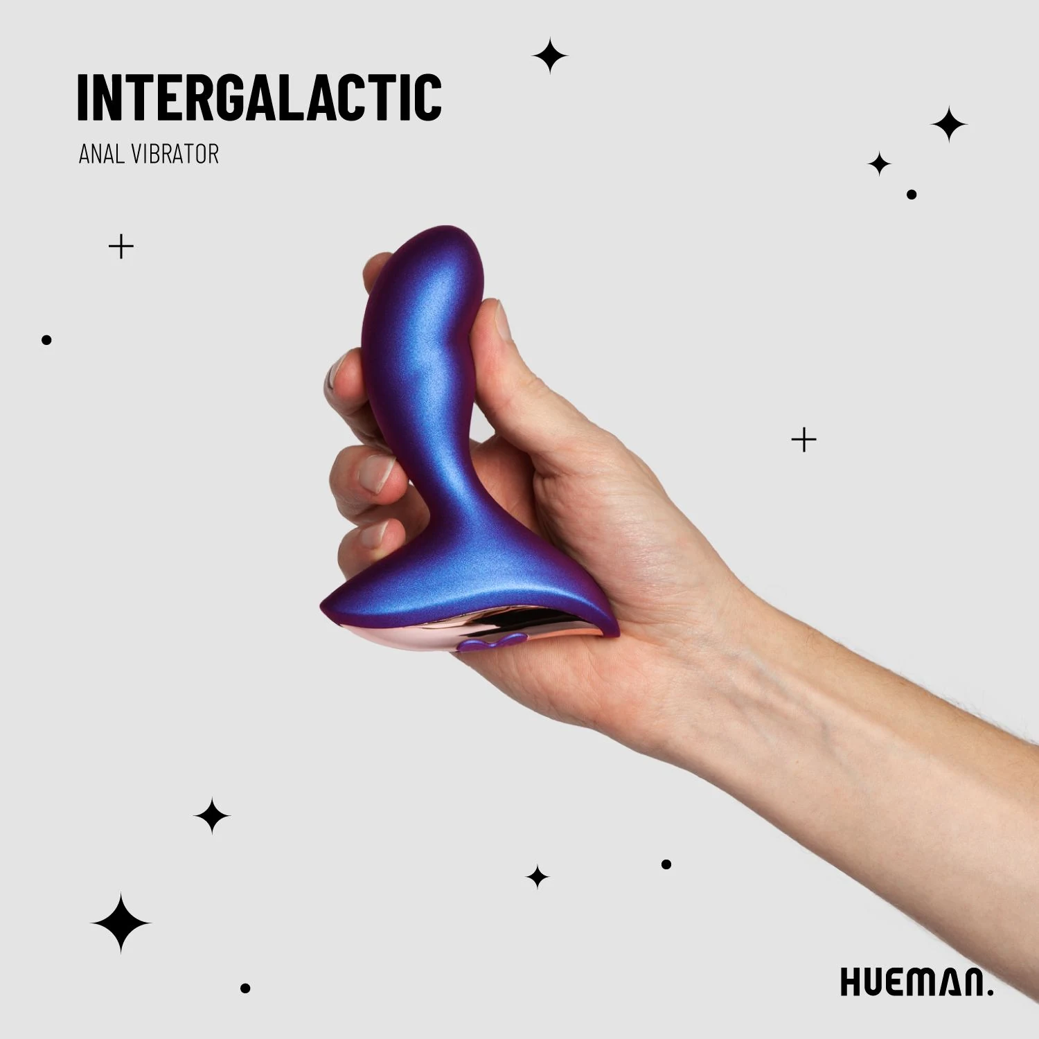 Lila Hueman Analvibrator mit gebogener Spitze für Prostatastimulation