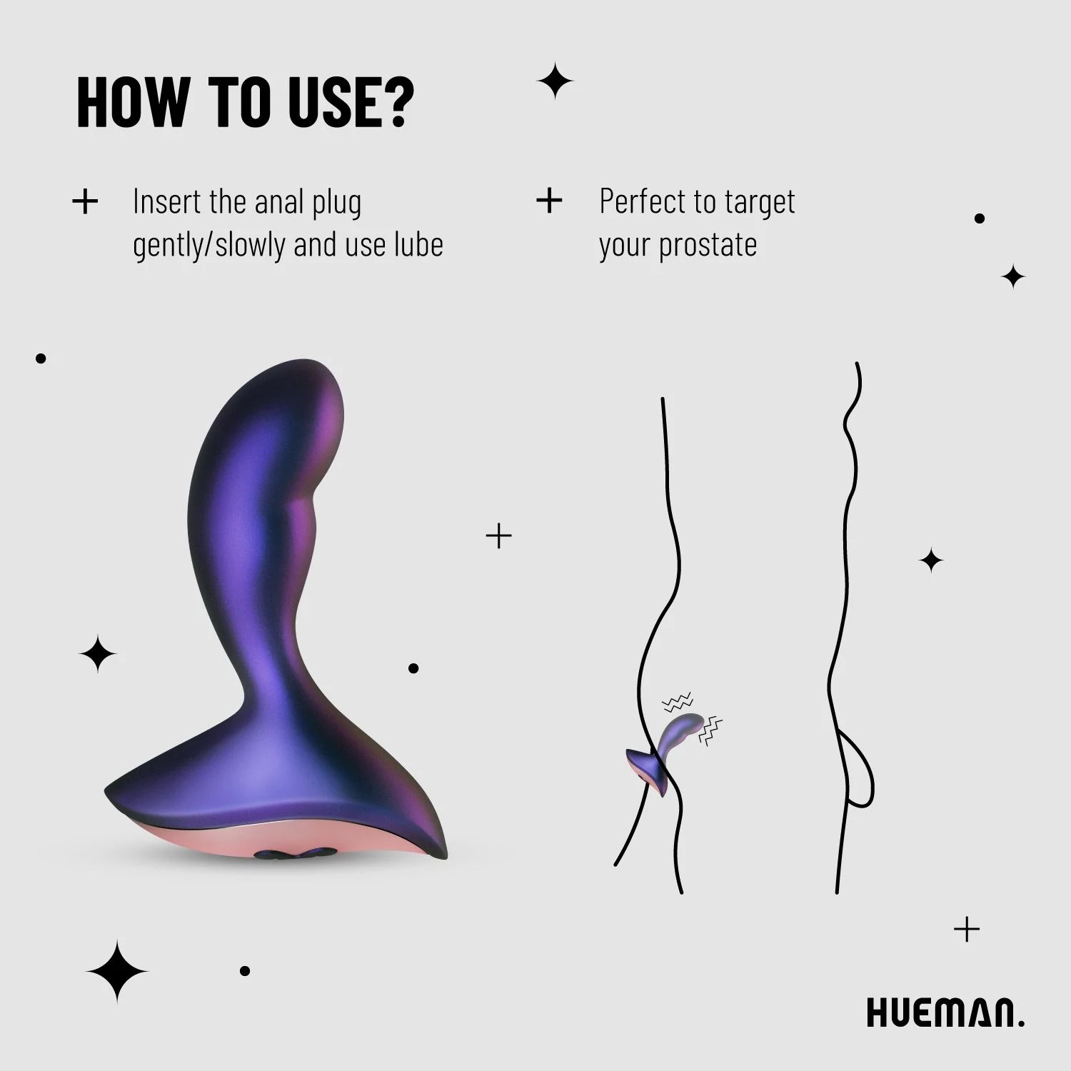 Hueman Intergalactic Analvibrator aus Silikon und ABS mit Druckknopf