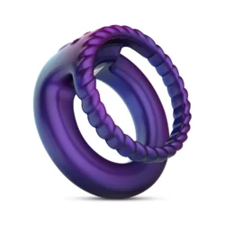 Hueman Jupiter vibrierender Cockring in Lila mit Doppelring-Design