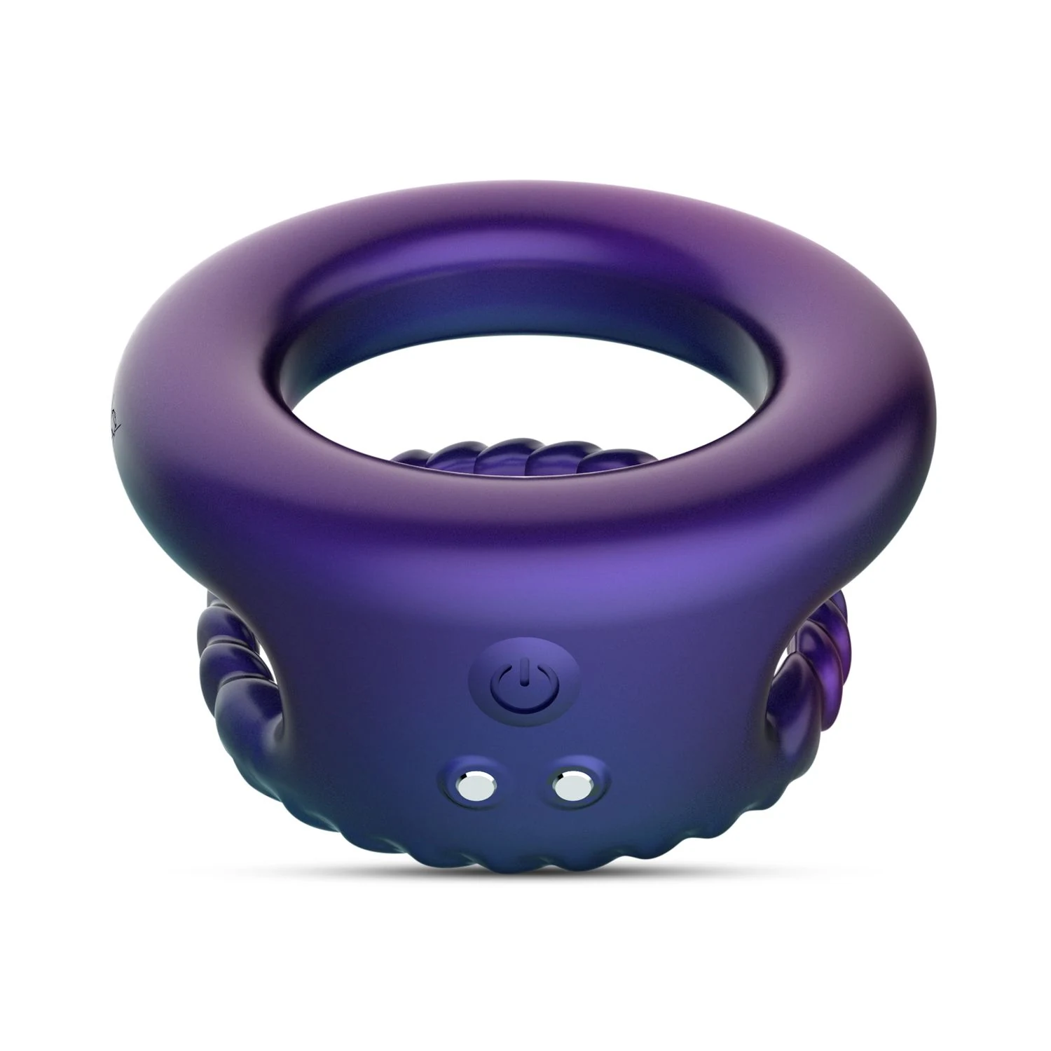 Elastischer Doppelring-Cockring in Lila aus Silikon und ABS